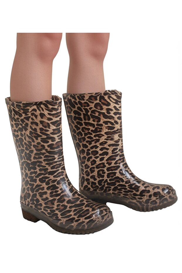 Women's Boots with Garden and Rain Flowers 36-40 Leopard