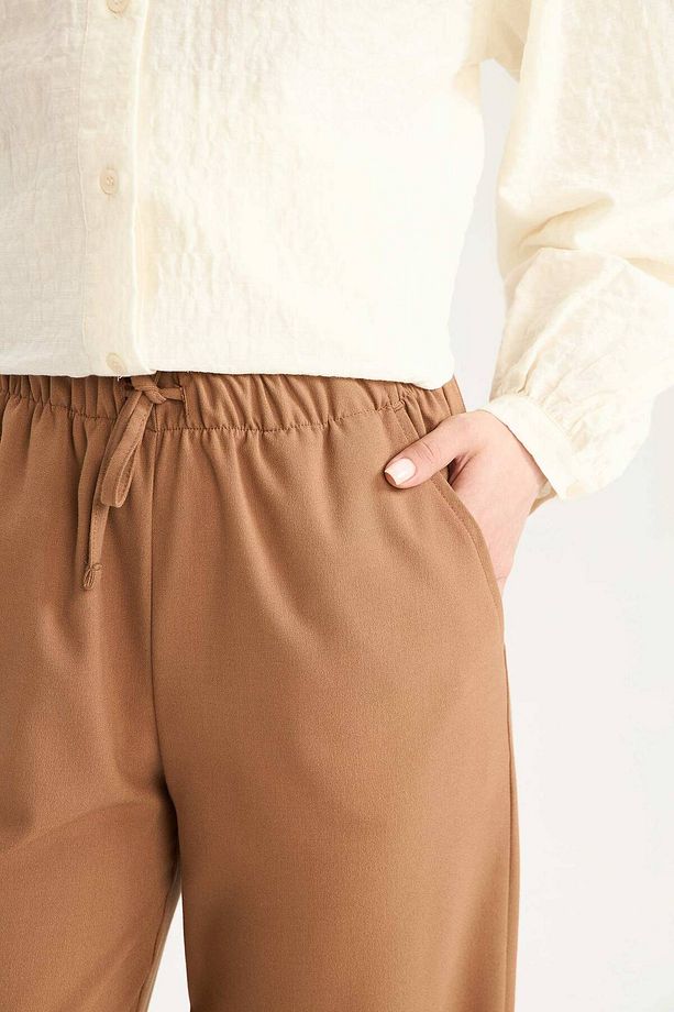 Wide Leg Geniş Paça Esnek Belli Bağcıklı Basic Düz Palazzo Pantolon C5628AX25SP - 4