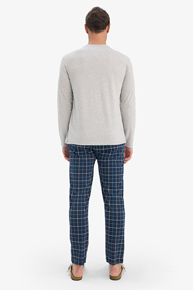Erkek Regular Fit Uzun Kollu Pijama Takım St1262 - 5