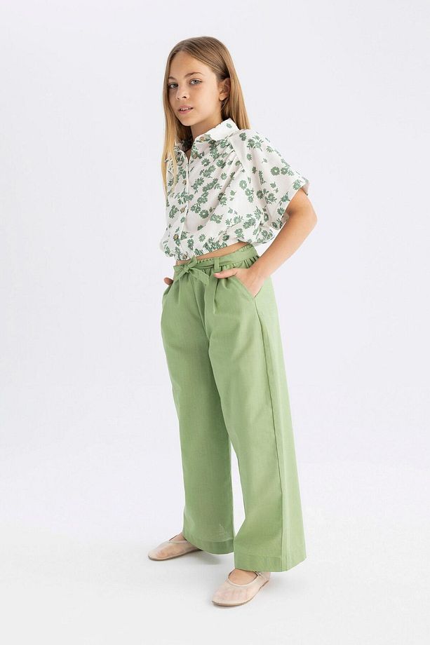 Kız Çocuk Wide Leg Geniş Paça Pamuklu Pantolon B5045a824hs - 3