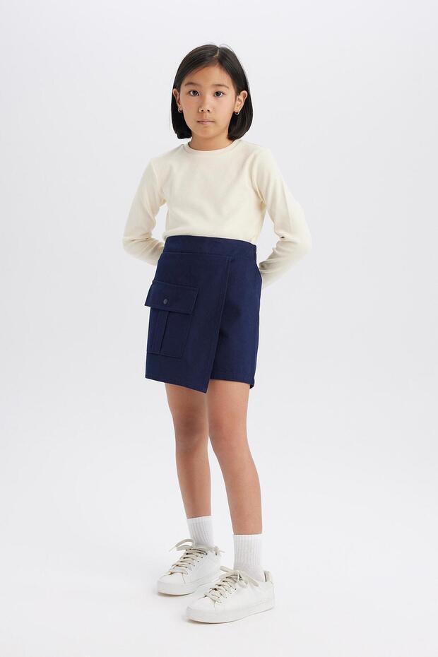 Kız Çocuk Gabardin Cepli Şort Etek D9220A825SP - 1