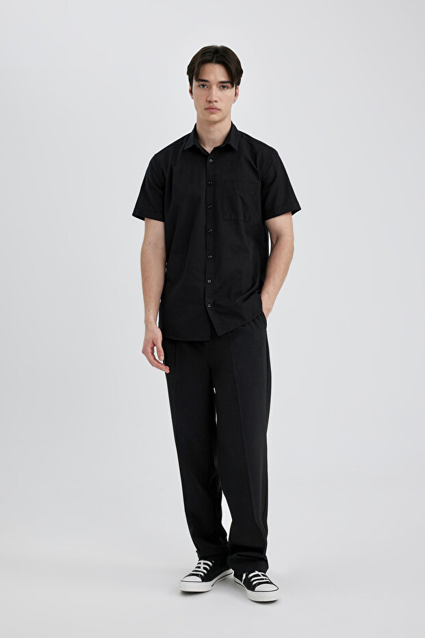Slim Fit Basic Kısa Kollu Gömlek - 2