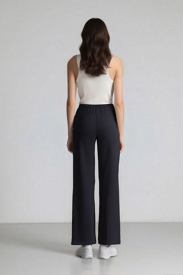 Wide Leg Geniş Paça Esnek Belli Bağcıklı Basic Düz Palazzo Pantolon C5628ax25sp - 7