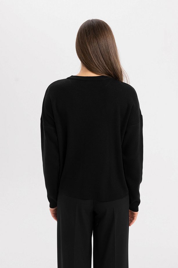 Regular Fit Bisiklet Yaka Kazak - 5