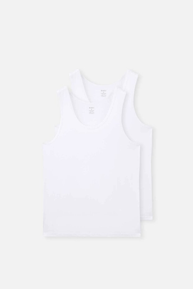 Beyaz Micro Modal 2'li Atlet - 1