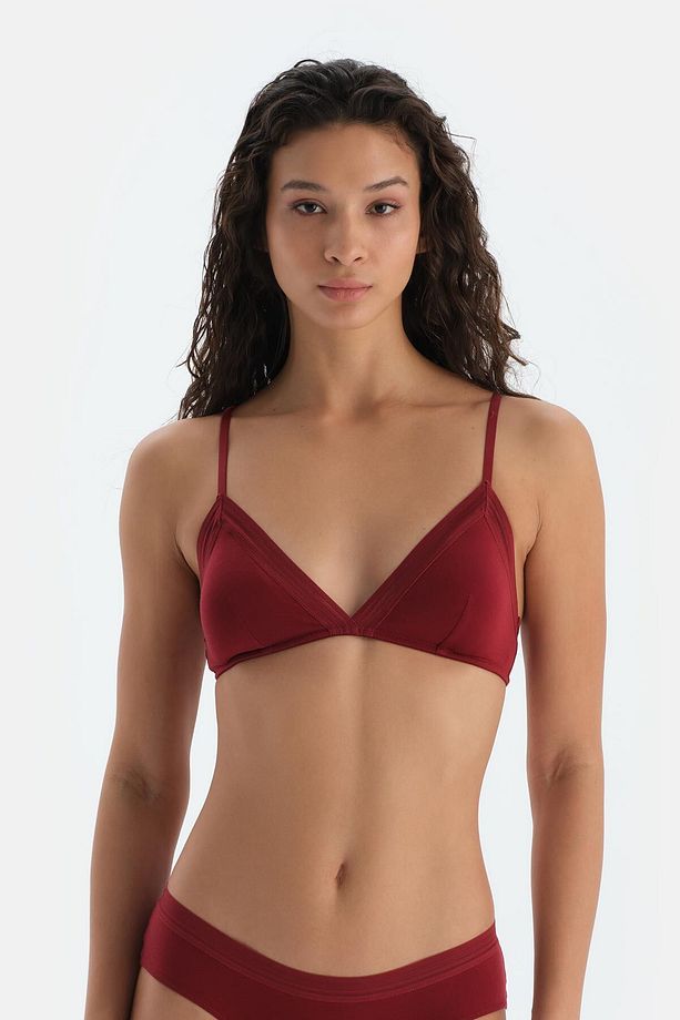 Bordo Basic Üçgen Formlu Soft Sütyen - 1