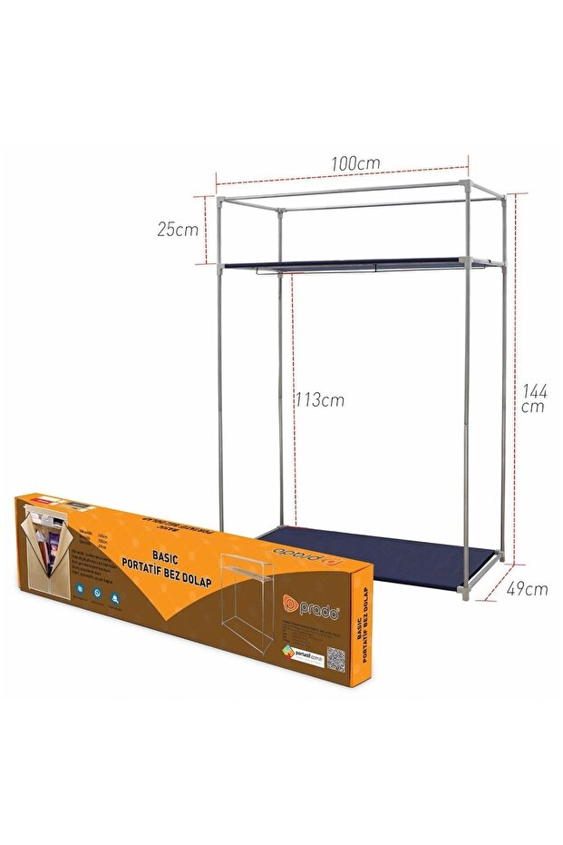 Prado Basic Çelik Profilli Portatif Bez Dolap Gri - 8