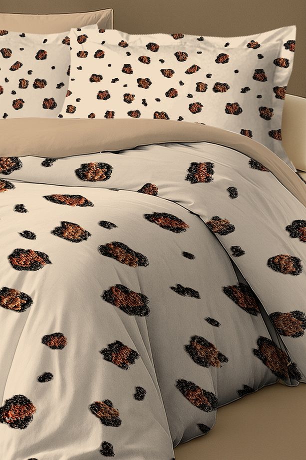 %100 Pamuk Leopar Desenli Nevresim Takımı – 5D Dijital Baskı, Oeko-Tex Sertifikalı - 3