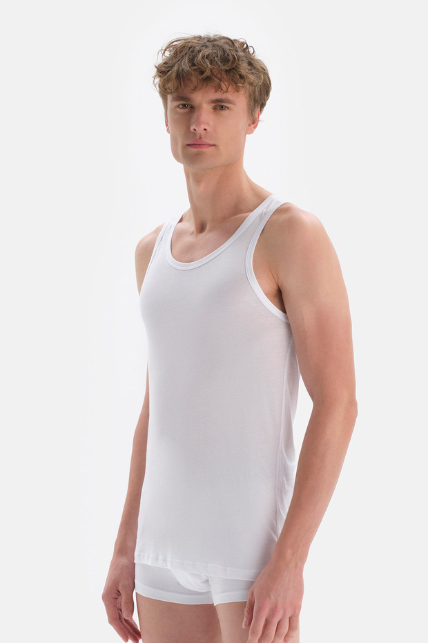 Beyaz Modal Erkek Atlet - 3