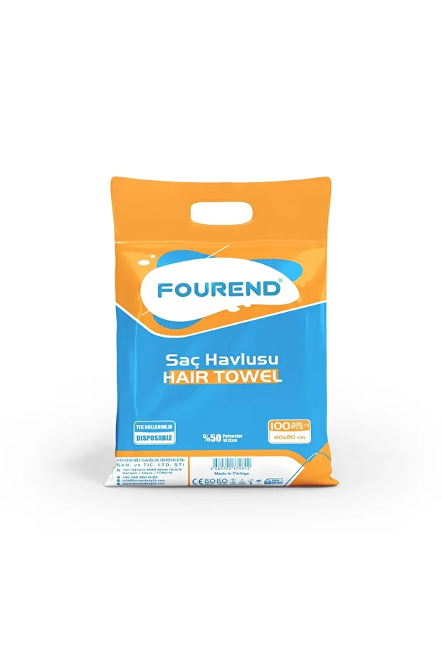 100 Adet Tek Kullanımlık 40X70 Saç Havlusu - Kullan At Havlu - 1