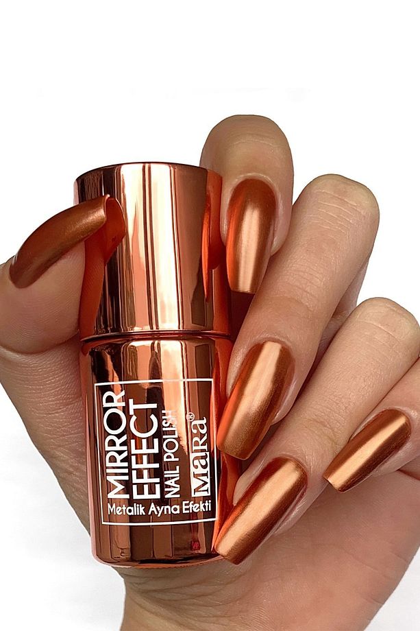 Yeni Mirror Effect Nail Polish 15 ml - Bakır - 2