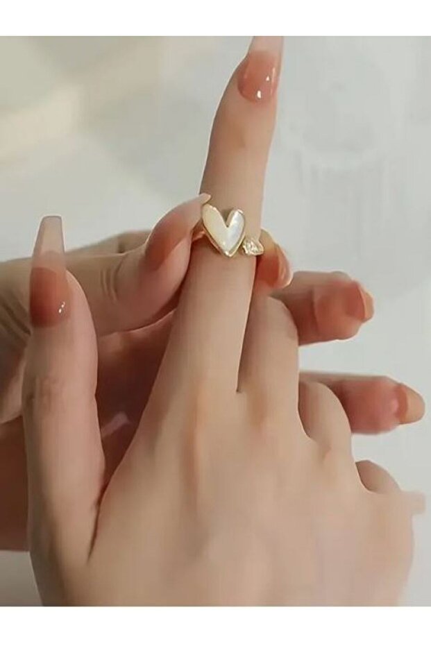 خاتم على شكل قلب - حجم قابل للتعديل - 4