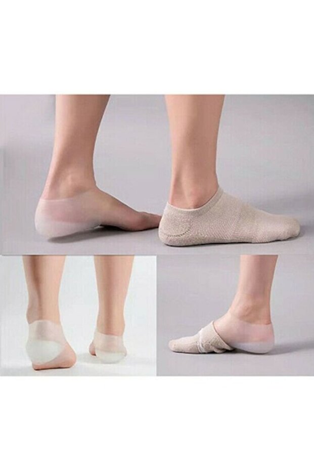 Silikon Çorap Taban Gizli Topuk Yükseltici Boy Uzatma Kadın Erkek - 5