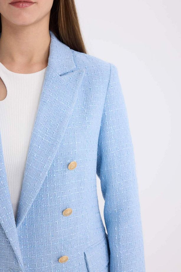 Regular Fit Ceket Yaka Tweed Blazer Ceket E5331AX25SP - 8