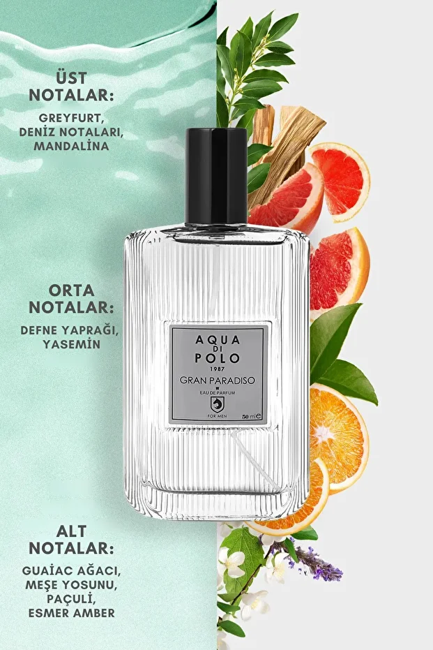 Gran Paradiso EDP Erkek Parfüm 50 ml | Narenciye, Odunsu | Greyfurt, Deniz, Paçuli, Amber - 7