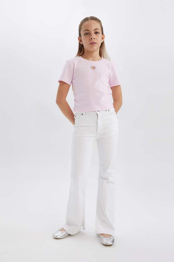 Kız Çocuk Flare Fit İspanyol Paça Pamuklu Jean Pantolon D7099A825SM - 6