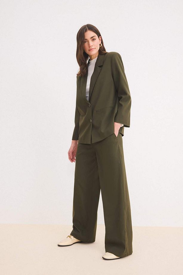 Regular Fit Ceket Yaka Basic Düz Düğmeli Blazer Ceket E1797AX25SP - 2
