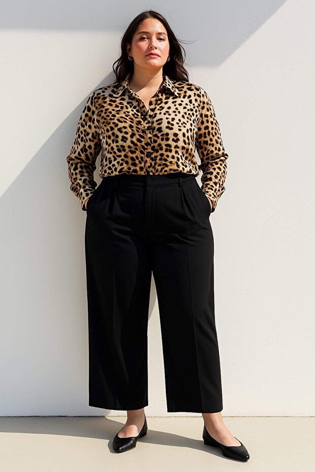 Regular Fit Leopar Desenli Uzun Kollu Gömlek I8266AZ25SP - 2