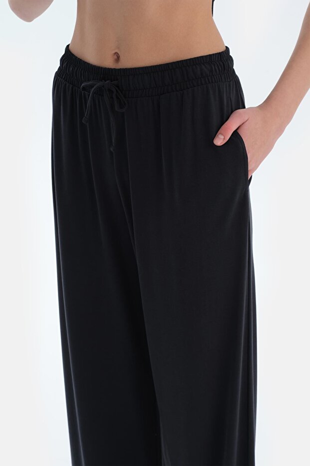 Siyah Cepli Basic Modal Pantolon - 6