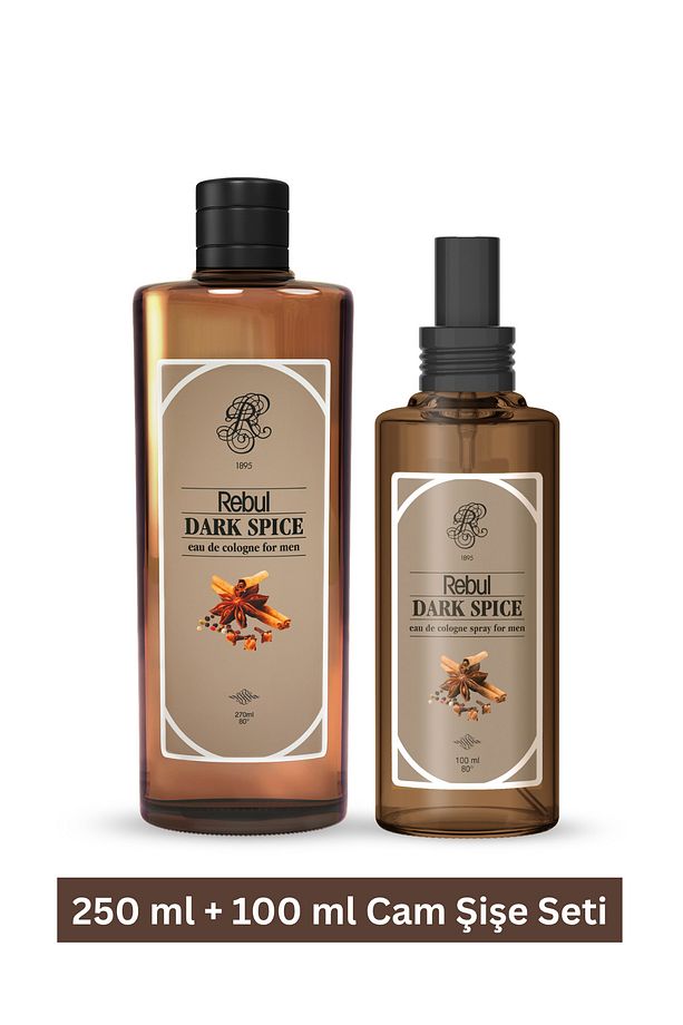 Dark Spice Kolonya Cam Şişe Seti (250 ml ve 100 ml) - 1
