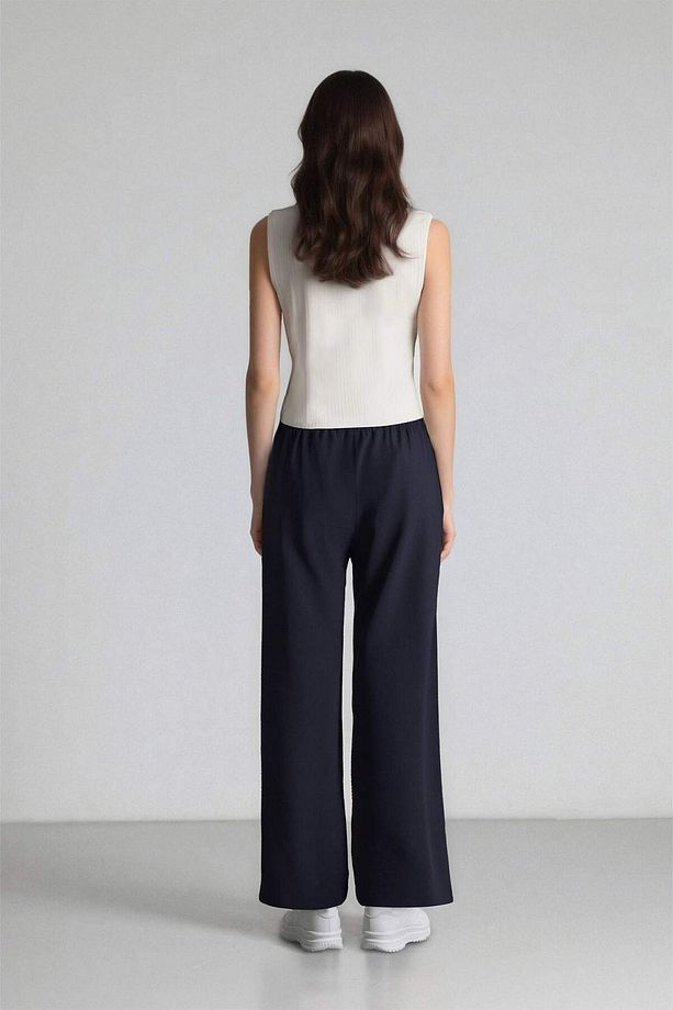 Wide Straight Esnek Belli Cepli Bağcıklı Düz Paça Pantolon D8354AX25SP - 7