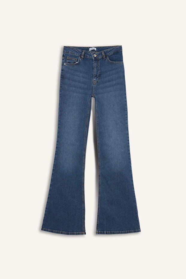 Mia Yüksek Bel Geniş Paça Jean Pantolon D6640AX25SP - 8