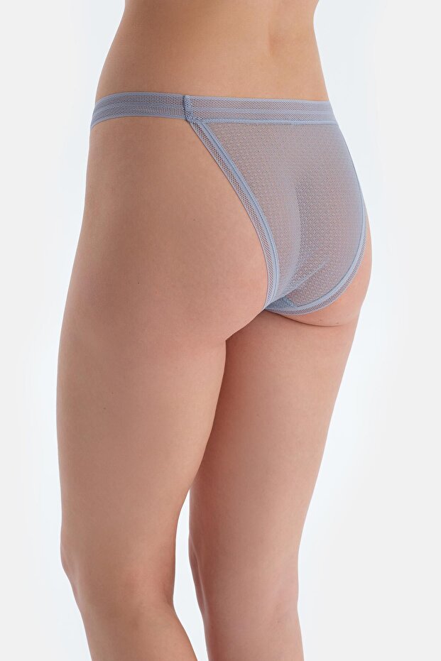 Син дантелен слип - 6