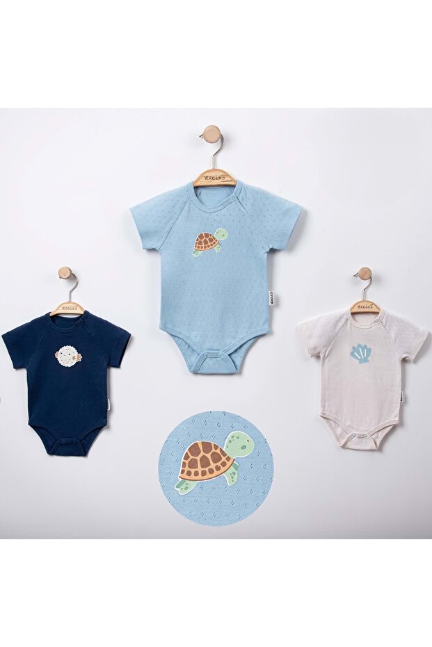 Turtle Short Sleeve Triple Body Set Blue