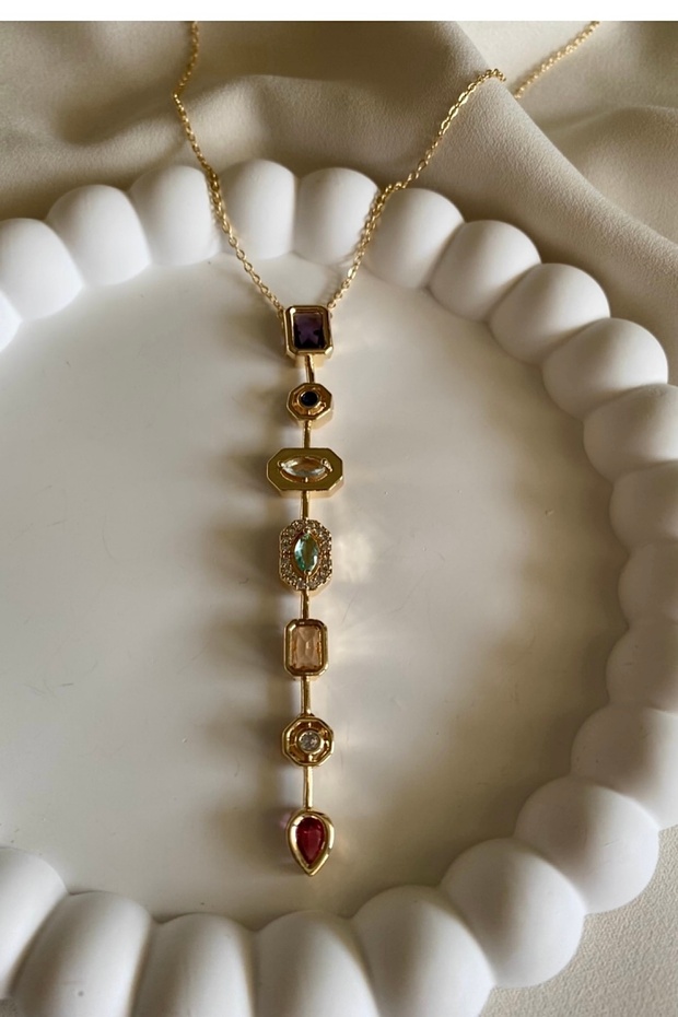 7 Elementli Dekolte Kolye - 1