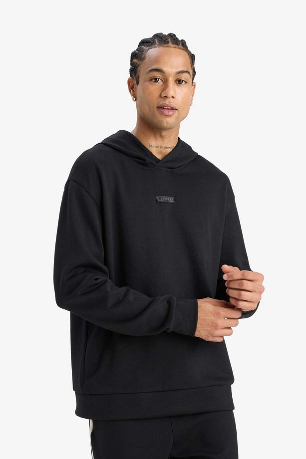 DeFactoFit Standart Fit Kapüşonlu Skuba Dalgıç Kumaş Sporcu Sweatshirt D7364AX25SP - 3