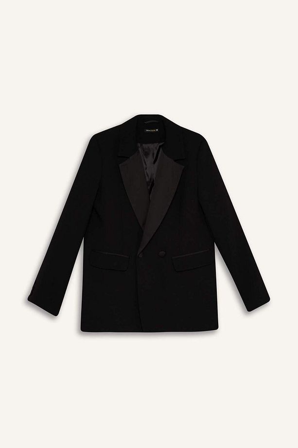 Regular Fit Ceket Yaka Krep Blazer Ceket D9554AX24AU - 7
