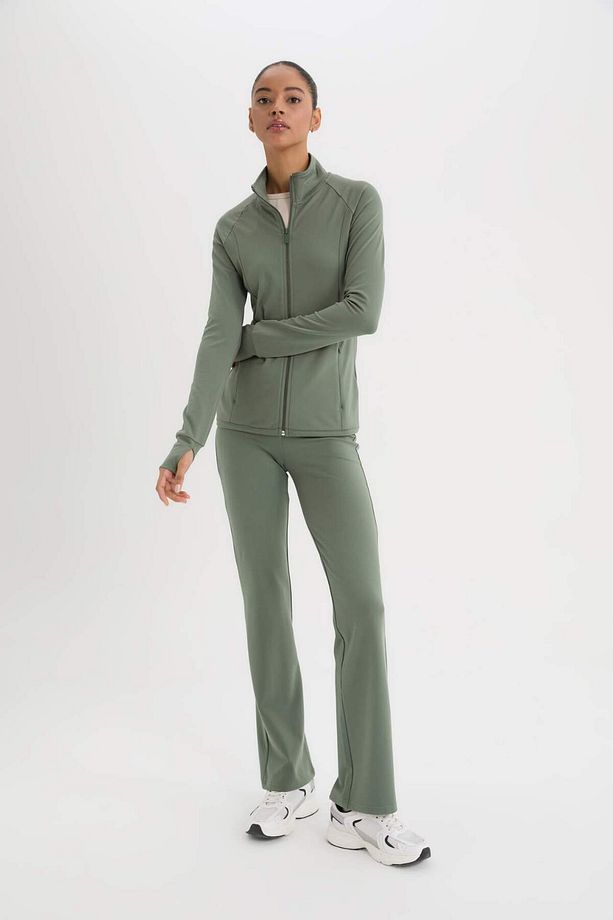 DeFactoFit Fitted Dik Yaka Çift Cepli Fermuarlı Sporcu Hırka B3985AX25SP - 2