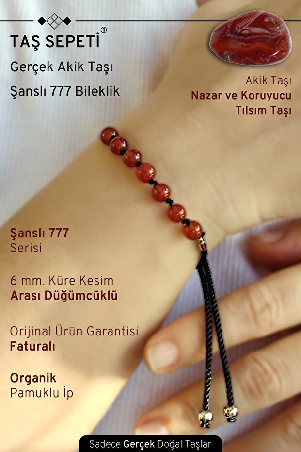 777 Lucky Series Real Agate Natural Stone Unisex Lucky Bracelet