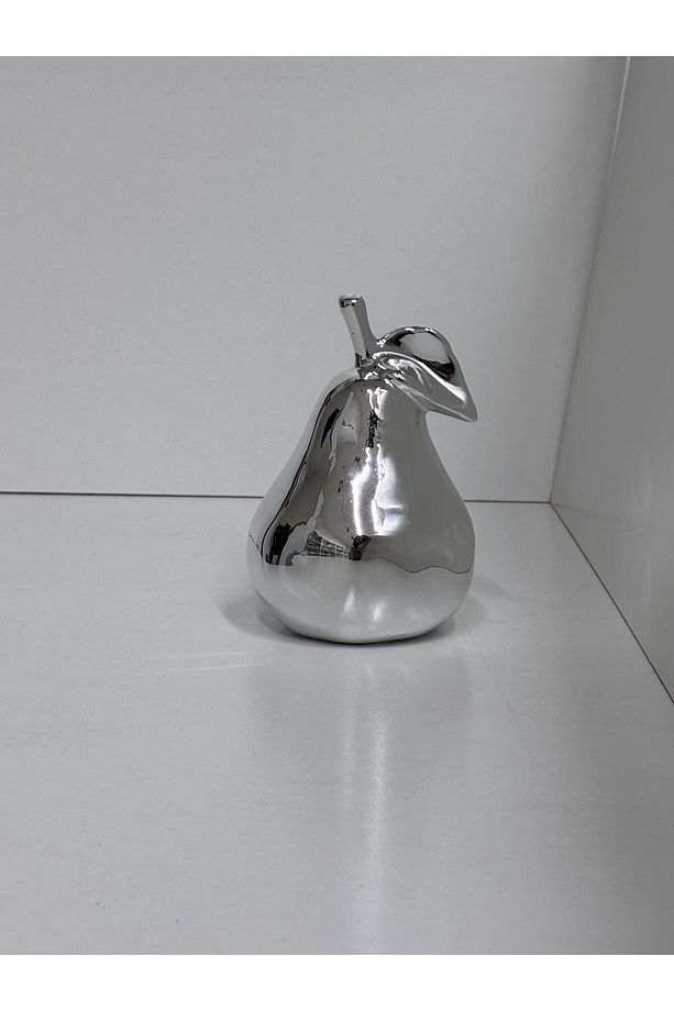 Dekoratif Armut Biblo Gümüş (küçük Armut 10 Cm Boy, 6 Cm En ) Tek Adet - 5