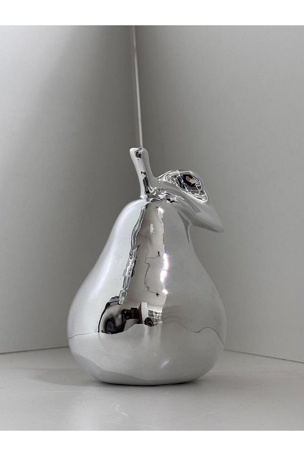 Dekoratif Armut Biblo Gümüş (küçük Armut 10 Cm Boy, 6 Cm En ) Tek Adet - 6