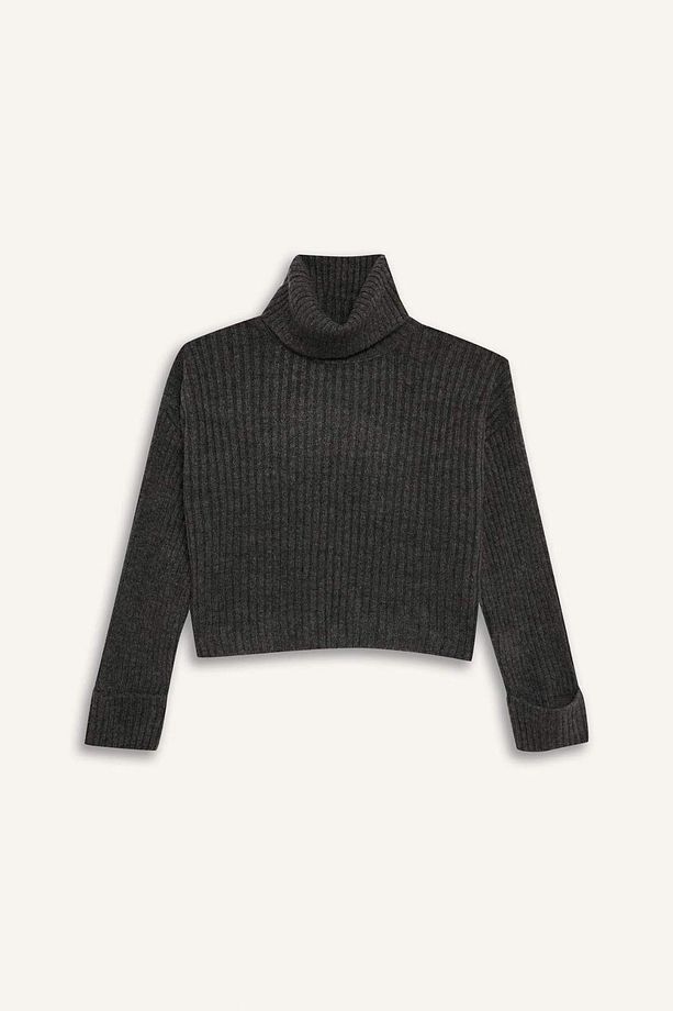 Oversize Geniş Kalıp Balıkçı Yaka Triko Kazak L0986AZ24CW - 8