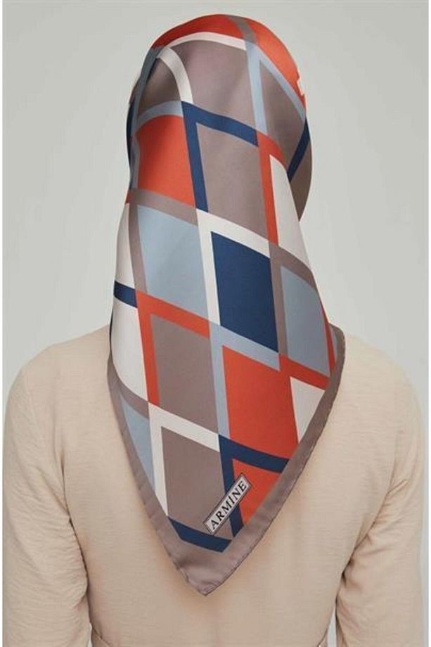 Özel Nostalji Serisi Twill İpek Eşarp 8664D-27 - 2