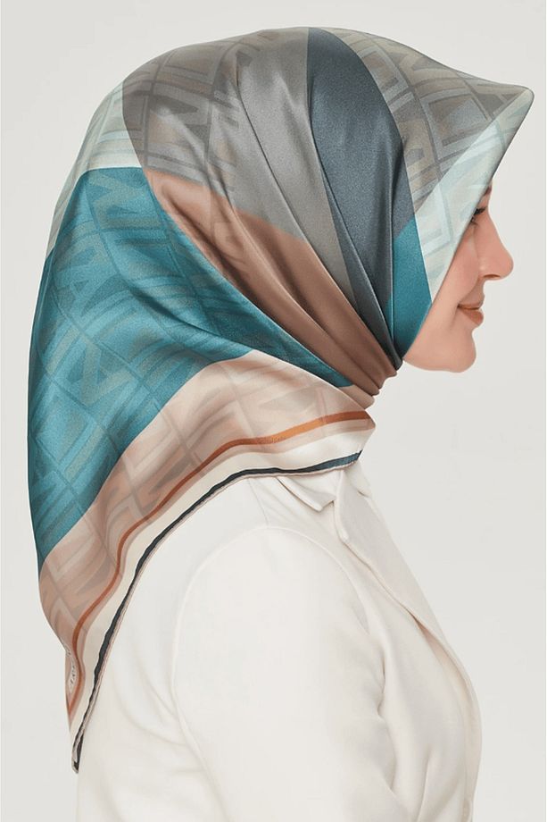 Nostalji Serisi Twill İpek Eşarp 8516D-34 - 2