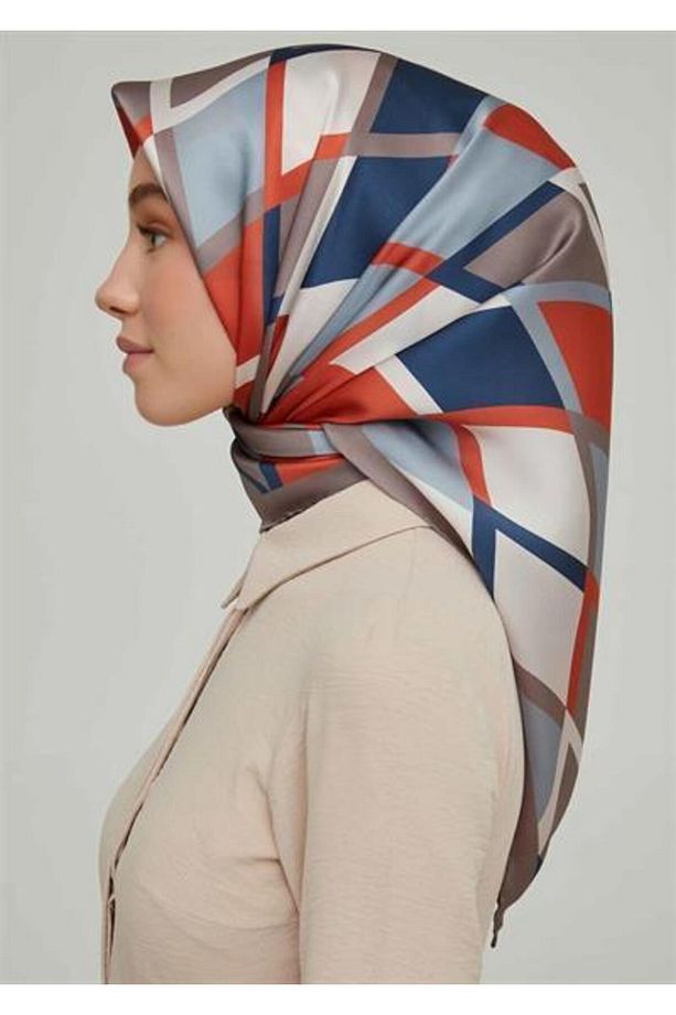 Özel Nostalji Serisi Twill İpek Eşarp 8664D-27 - 4