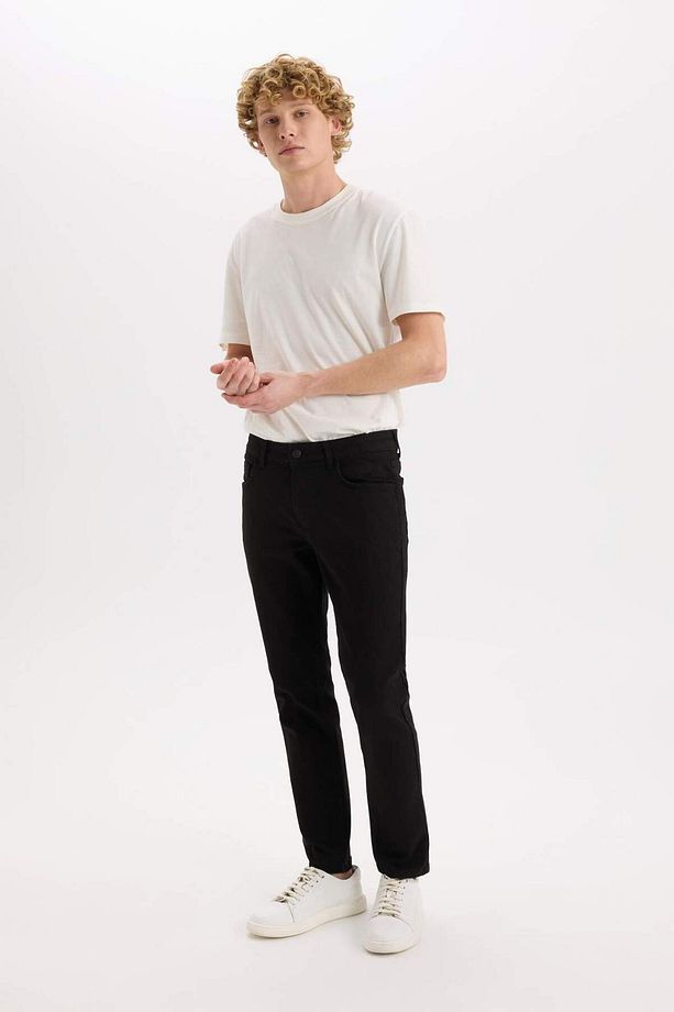 Pedro Slim Fit Dar Kalıp Normal Bel Dar Paça Siyah Jean Pantolon E5367AX25SP - 2