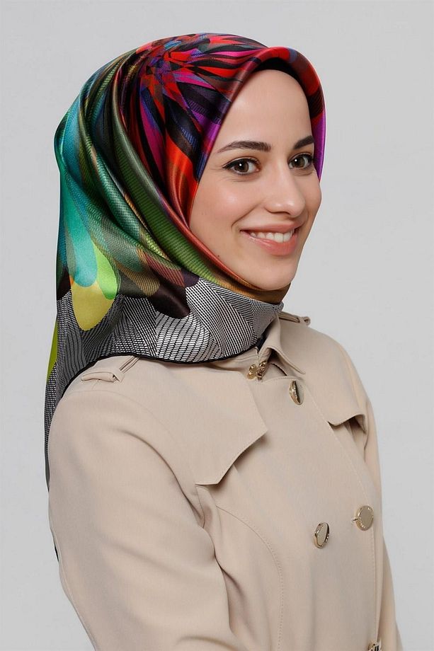 Nostalji Serisi Twill İpek Eşarp 7936D-09 - 2
