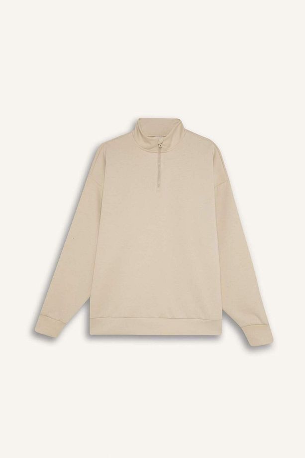 DeFactoFit Standart Fit Yarım Fermuarlı Skuba Dalgıç Kumaş Sporcu Sweatshirt D7120AX25SP - 7