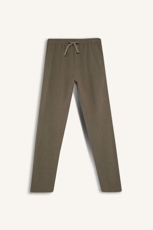 %100 Pamuk Regular Fit Normal Kesim Yazlık Dokuma Kanvas Jogger Pantolon D6260ax25sp - 8