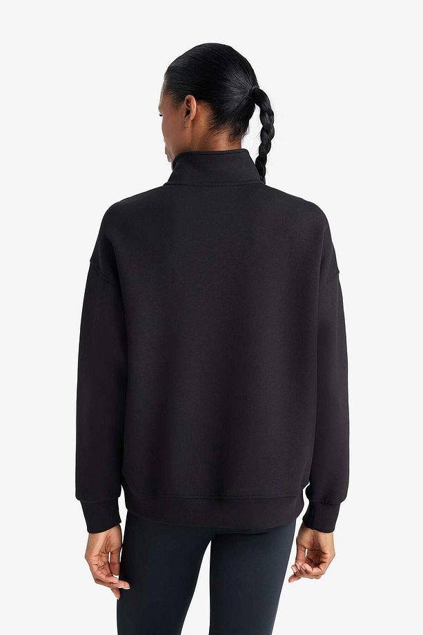 DeFactoFit Oversize Geniş Kalıp Dik Yaka Sporcu Sweatshirt D3796AX24WN - 7
