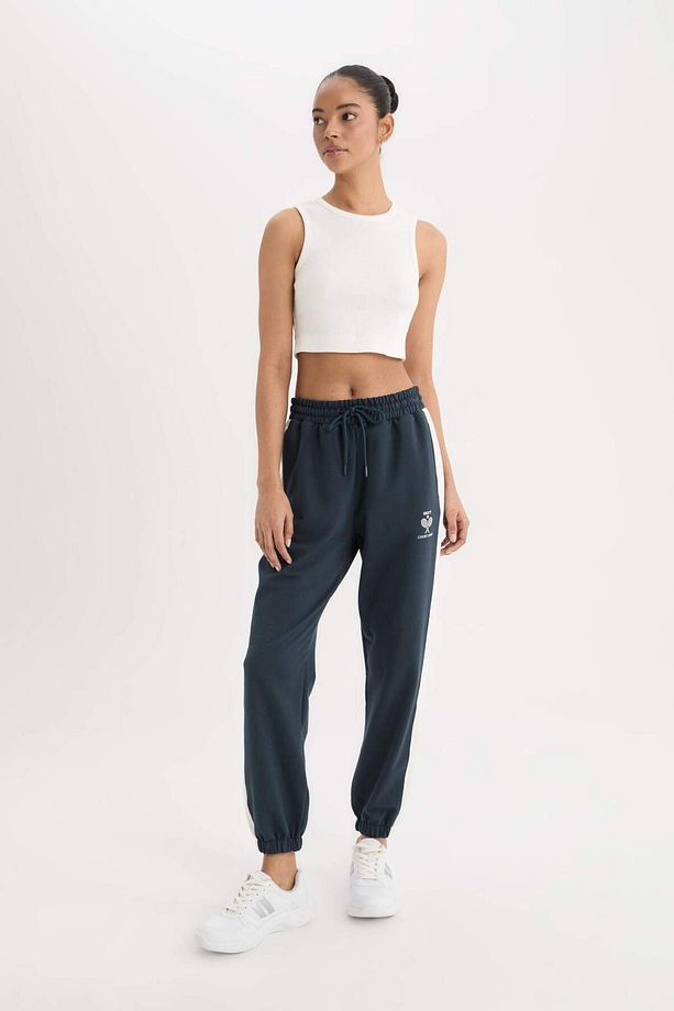 DeFactoFit Standart Fit Sporcu Jogger İnce Eşofman Altı Beli Bağcıklı Cepli Baskılı D7138AX25SP - 3