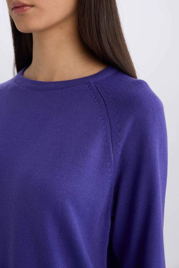 Regular Fit Yumuşak Dokulu Bisiklet Yaka Basic Düz Triko Kazak I6913AZ24WN - 5