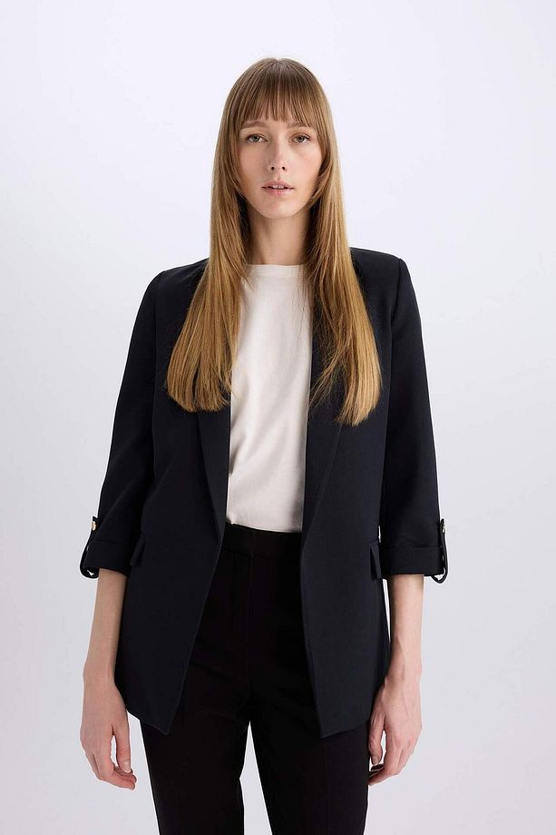 Regular Fit Ceket Yaka Basic Düz Blazer Ceket C3215AX24AU - 1