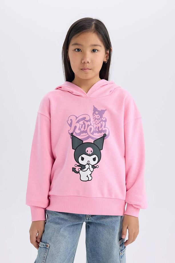Kız Çocuk Hatsune Miku Oversize Geniş Kalıp Kapüşonlu Sweatshirt D2828A824WN - 3
