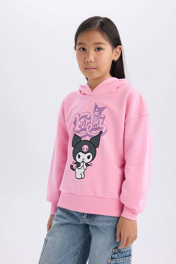Kız Çocuk Hatsune Miku Oversize Geniş Kalıp Kapüşonlu Sweatshirt D2828A824WN - 4