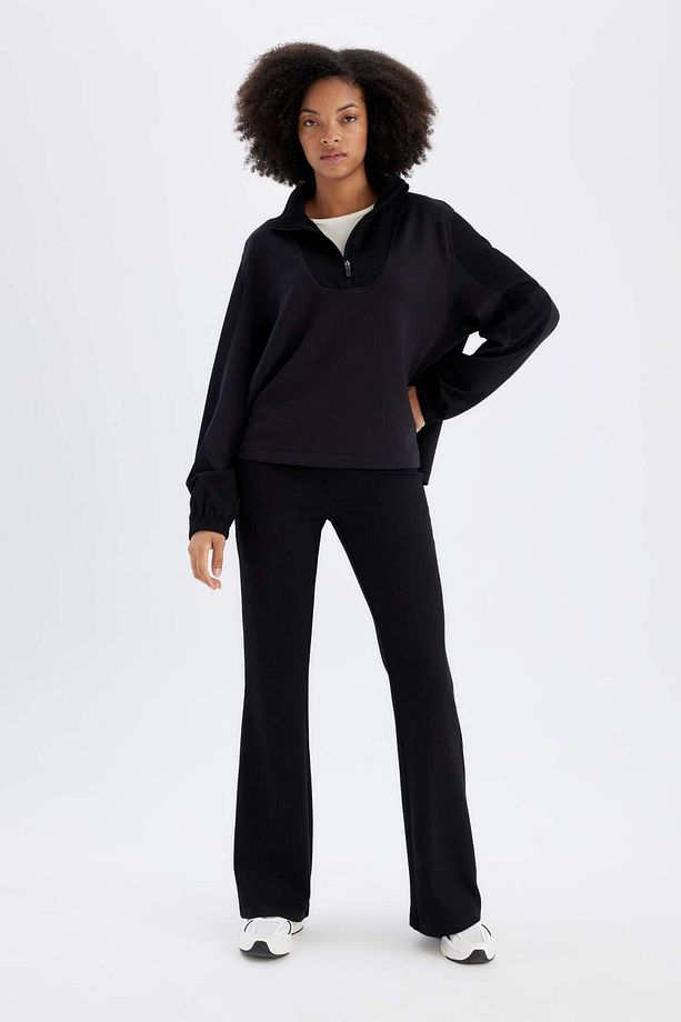 DeFactoFit Flare Fit İspanyol Paça Standart Boy Modal Sporcu Pantolon D0389AX24AU - 4